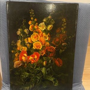Vibrant Floral painting on board